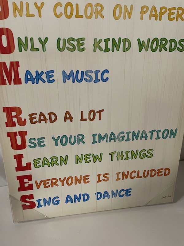 Playroom Rules 16x30" Canvas