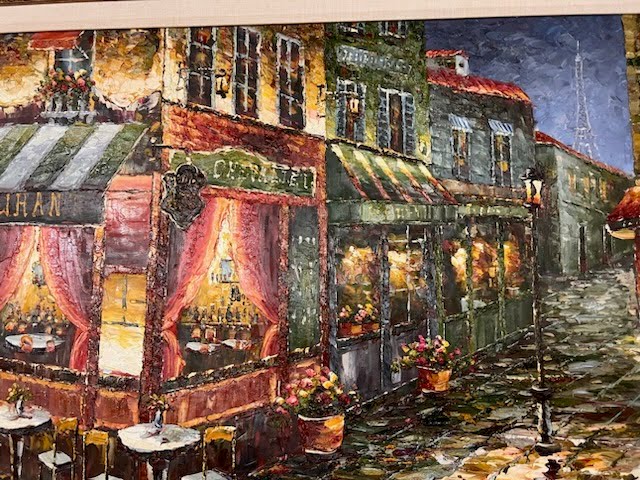 Wall Art Paris Painting 43"w 31"h 2"d