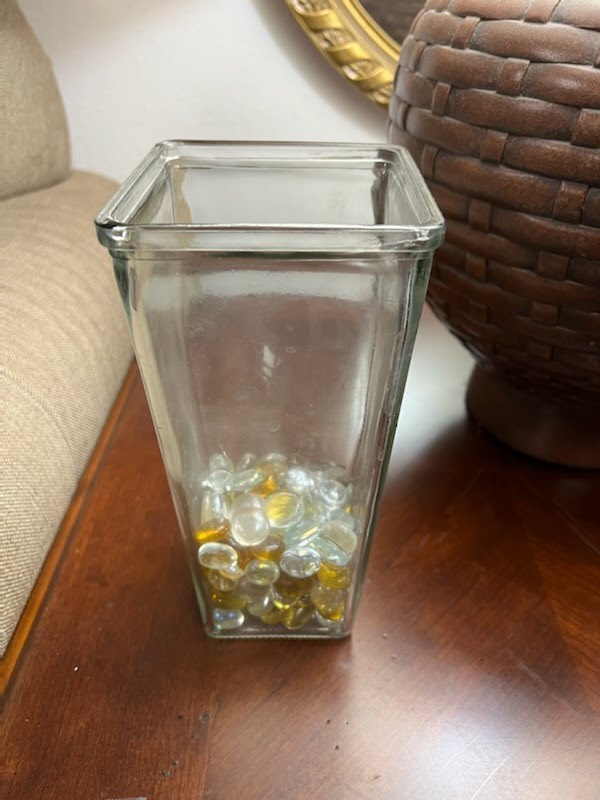 Glass Vase with Marbles