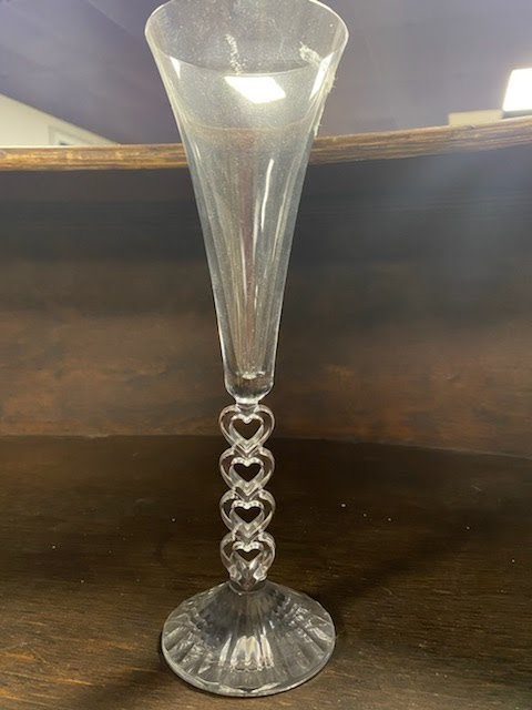Glass with heart shaped handle