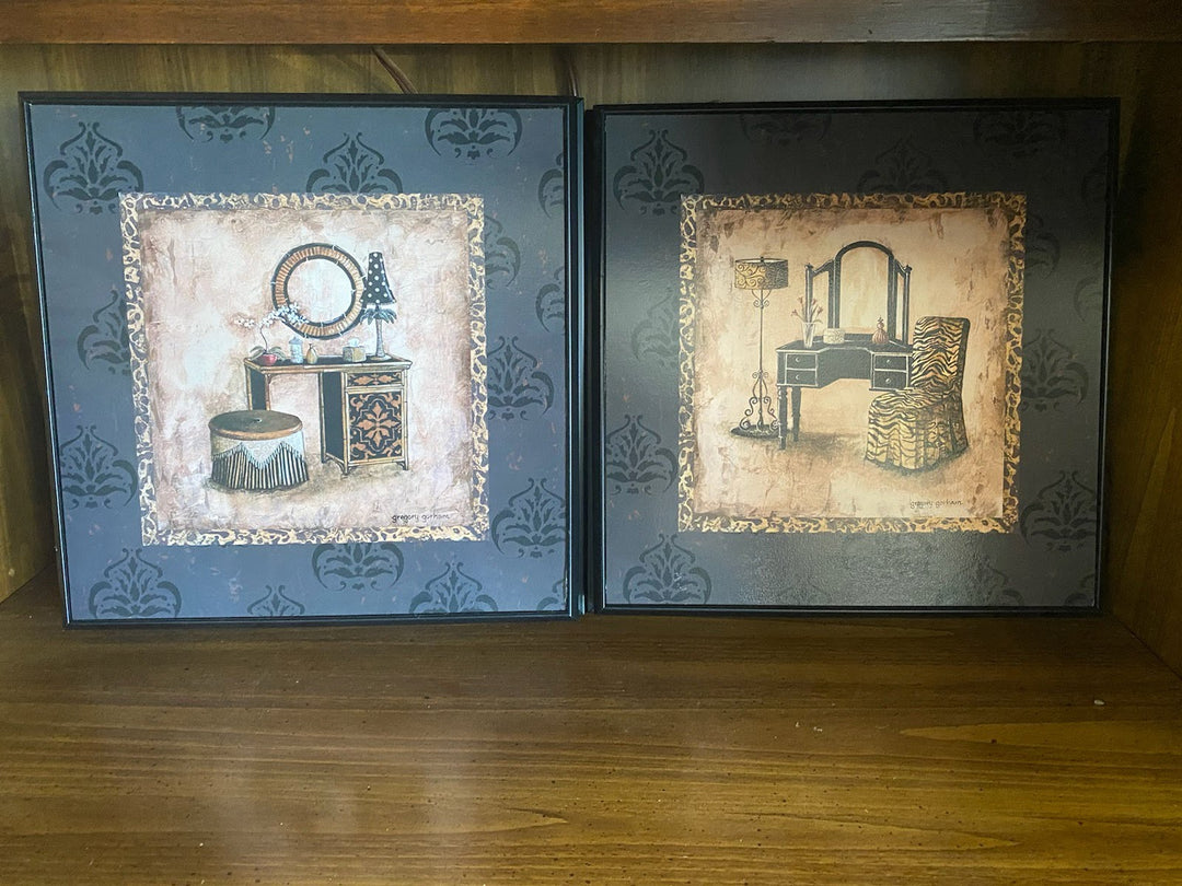 SET OF 2 Shadow Box Wood Art
