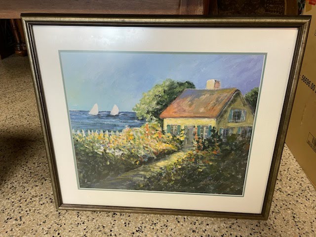 31"x28" House On Hill Framed Art