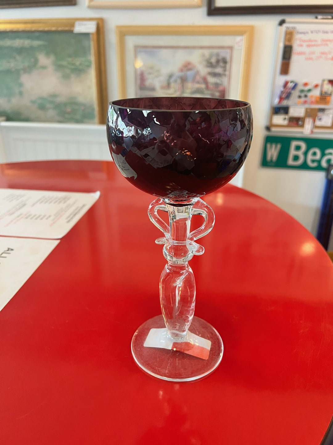 Signed Opus "Milan Mottl" Deco Purple Oversize Goblet