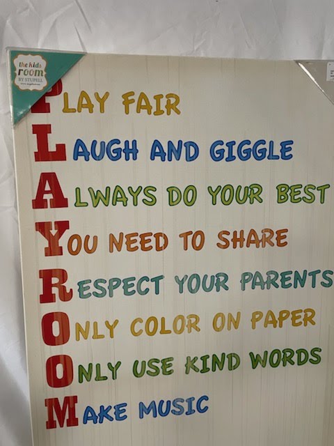 Playroom Rules 16x30" Canvas
