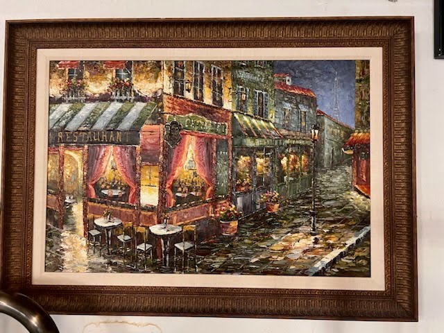 Wall Art Paris Painting 43"w 31"h 2"d