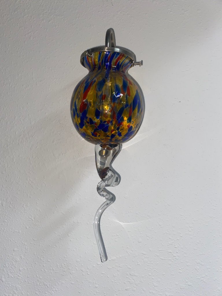 Confetti wall sconce, handblown glass