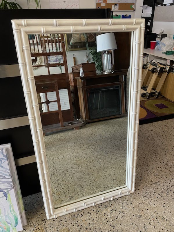 White Bamboo Mirror