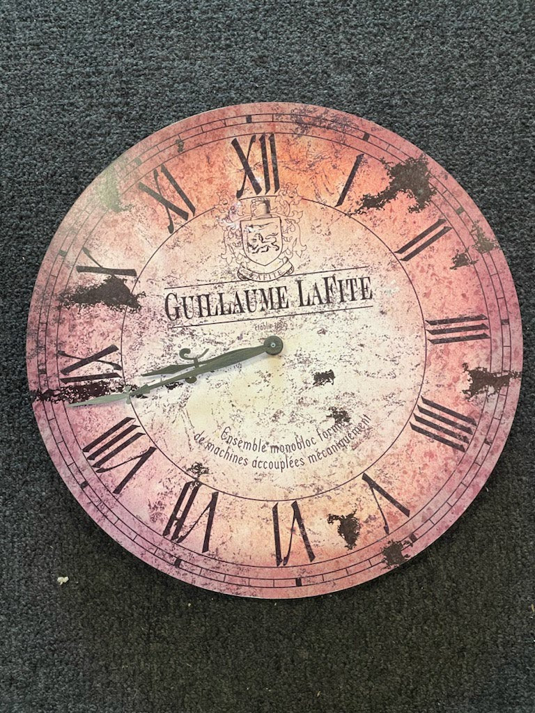 16" Round Red Clock