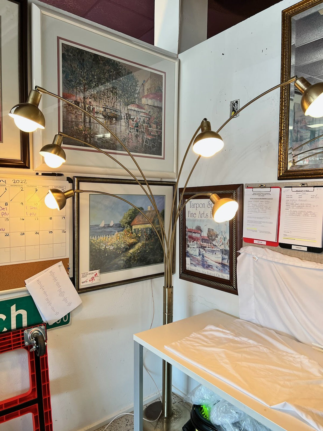 Gold Brushed 6-bulb Tree Floor Lamp