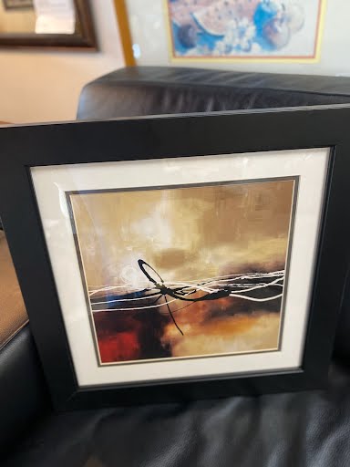 Wall Art- Red, beige, black Abstract