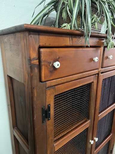 Pine Wood "Pie Safe" Cabinet