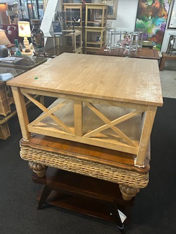 Light Wood Square Coffee Table