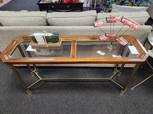 54W" Glass Insert Sofa Table