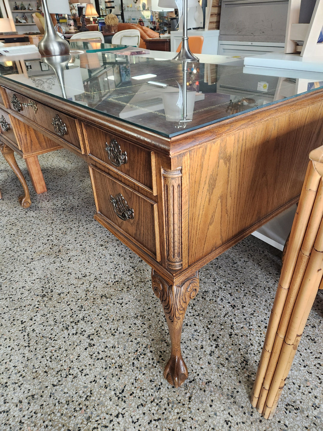 Writing desk W/Inset leather