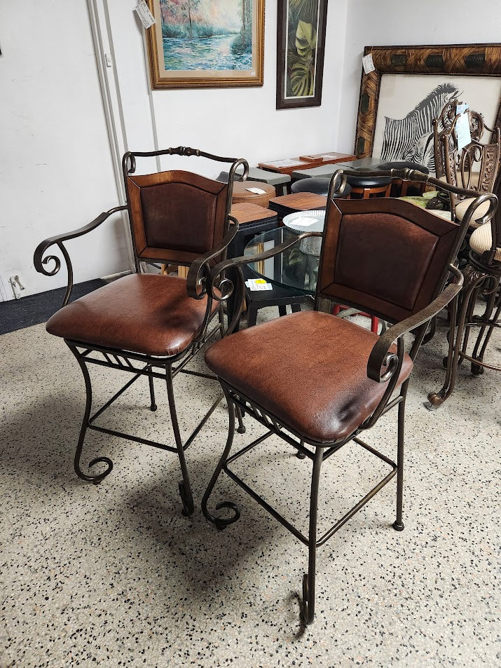 Leather/Iron Bar Stool