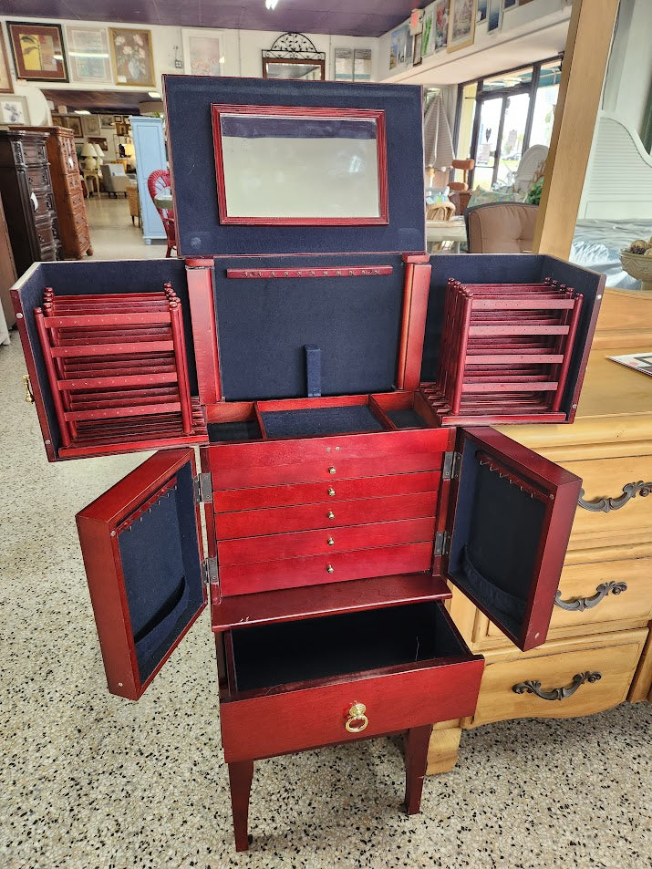 Cherry Wood Jewelry Armoire