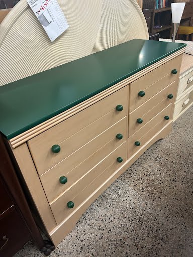 Dresser Green Top 6 Drawers