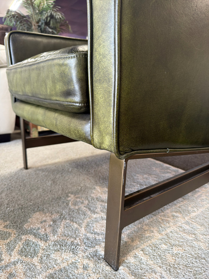 Green Leather Arm Chair