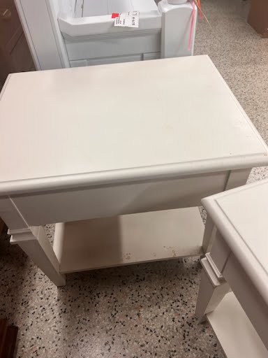 SET OF 2- White End Tables