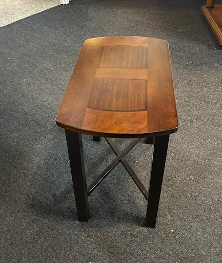 End Table Blk Base Wood Top