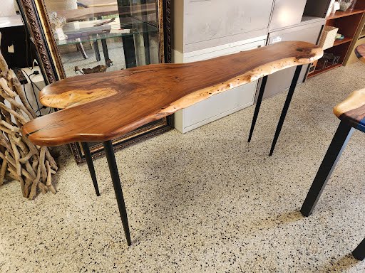 67.5" Raw Edge Freeform Wood Sofa Table