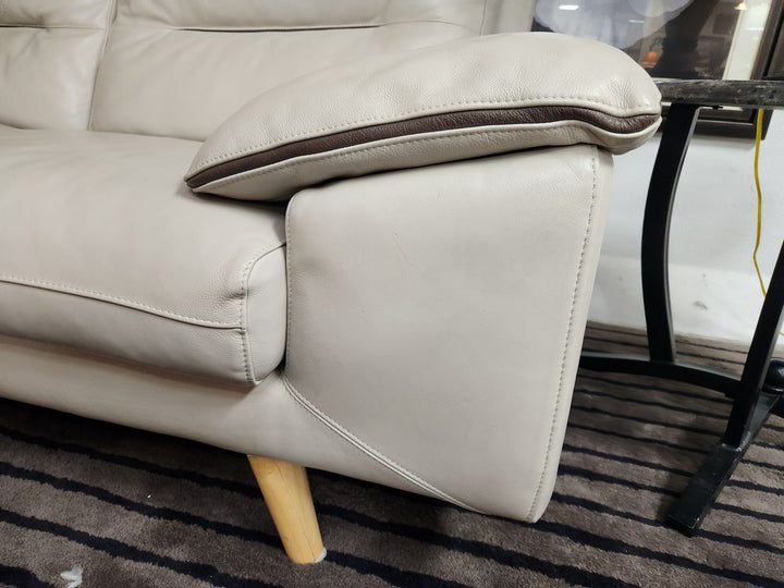 Beige Leather Sofa