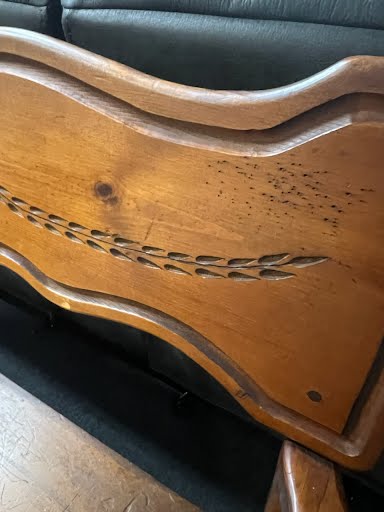 60W" Carved Wood Bench