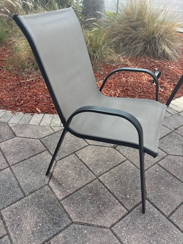 Gray Mesh Outdoor Chair