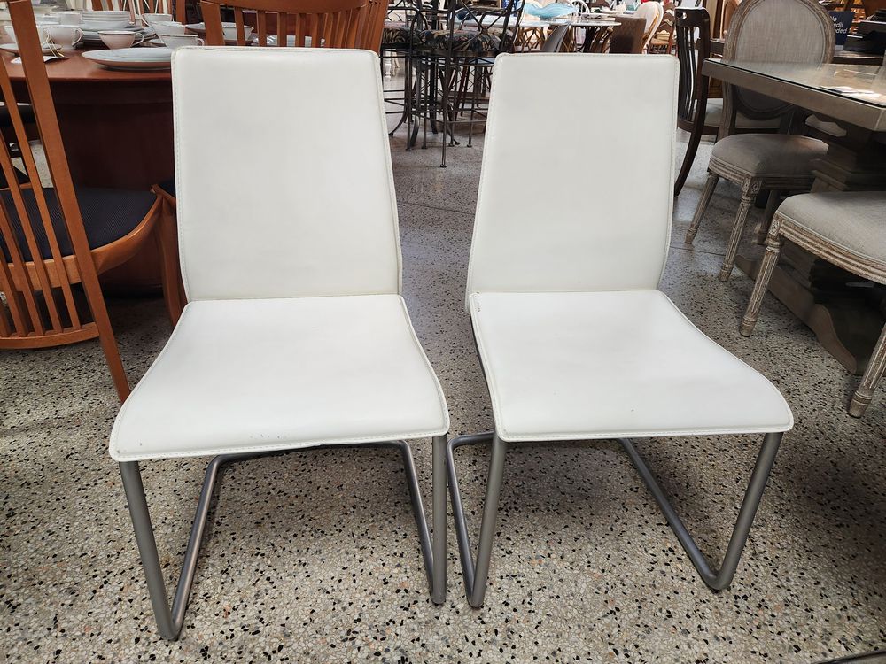 椅子 Calligaris set of 2 SET OF 2 | CALLIGARIS White Leather Dining Chairs – Design