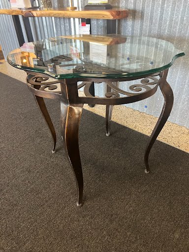 27" Round Glass Top End Table