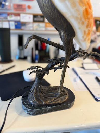 Art Glass Heron Lamp