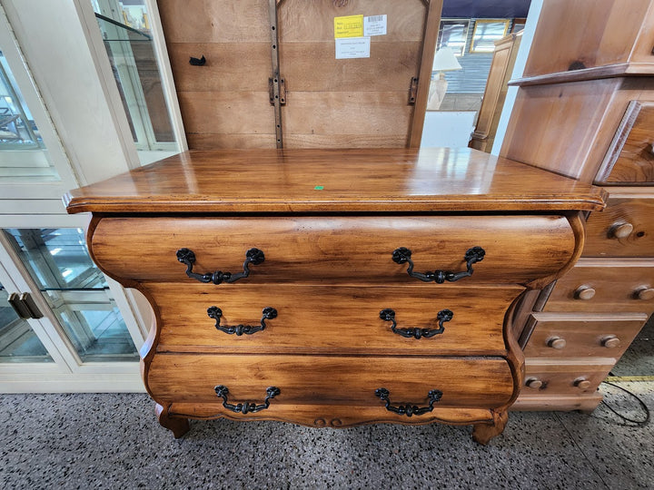 wooden bombe-style 3 drawer Chest