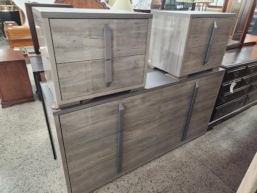 4 PC GREY LAQUER SET King Bed Set MADE IN ITALY FABELLI