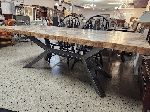 Arhaus Handcrafted Petrified Wood Dining Table