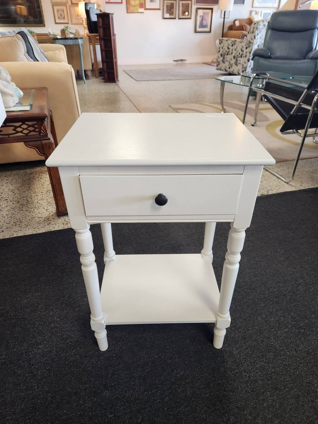 Single White End Table