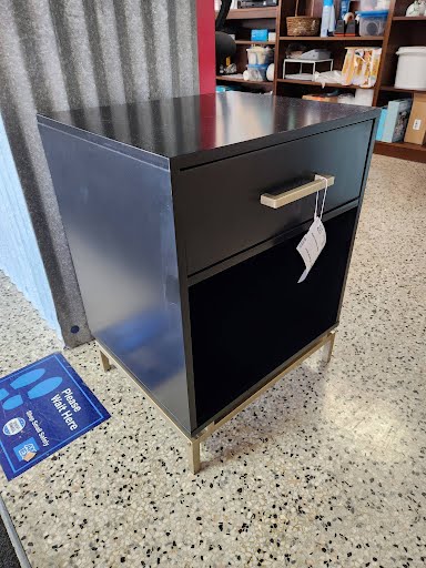 Black Single Drawer Nightstand