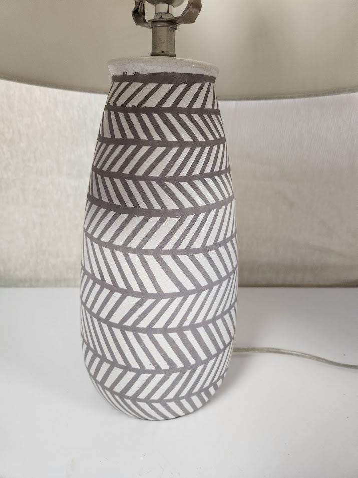 25"H Grey and White Table Lamp