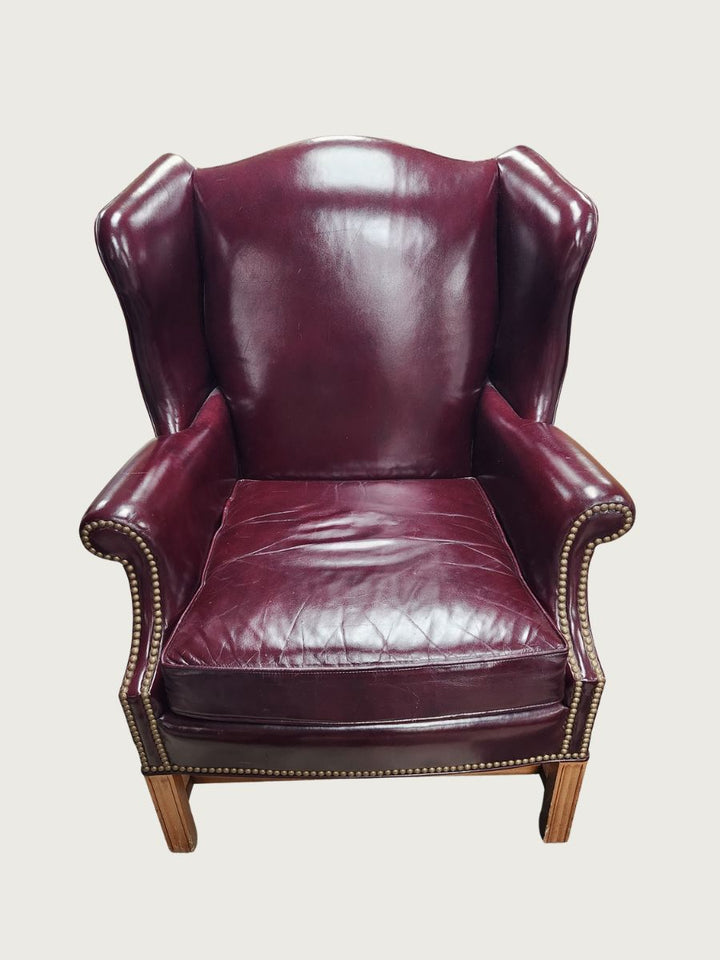 Red Leather Wingback Chair