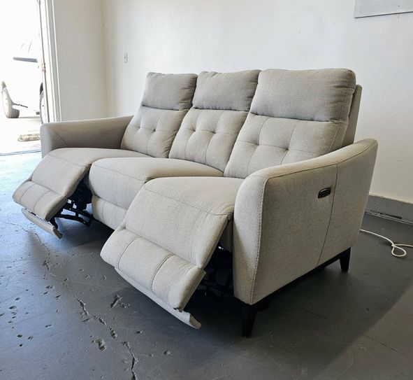 Grey Double Recliner Sofa