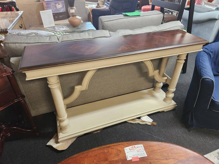 62"w Two Tone Sofa Table