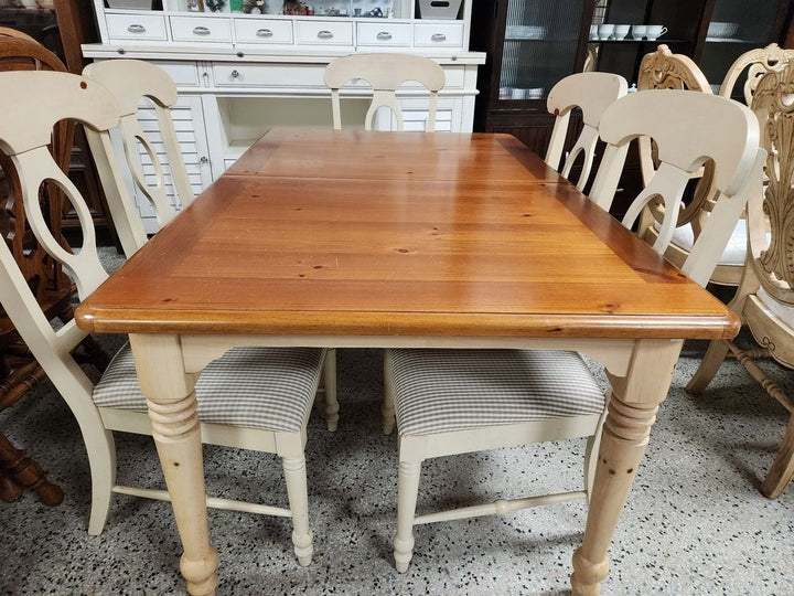 Knotty Pine Two Tone Dining Set