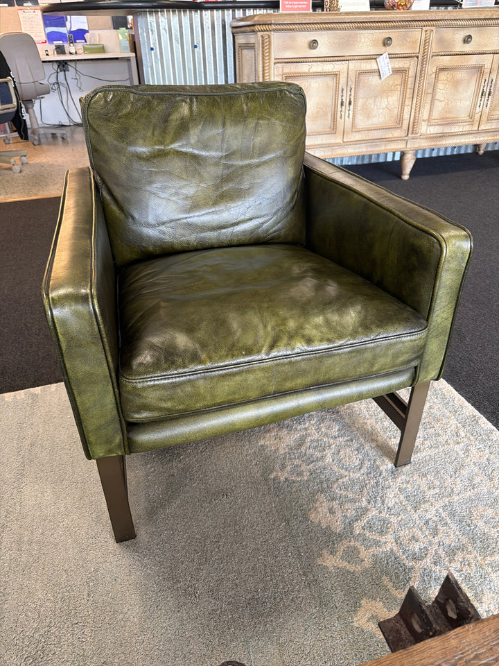 Green Leather Arm Chair