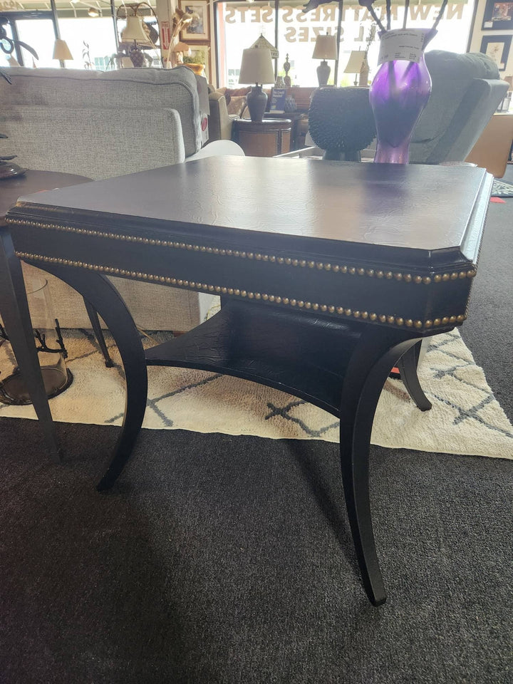 Black Crackle Design Entry End Table