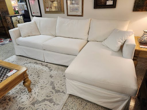 Crate & Barrel White Chaise Sofa