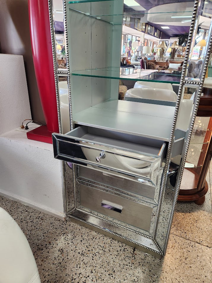 Tall Mirrored Display Unit