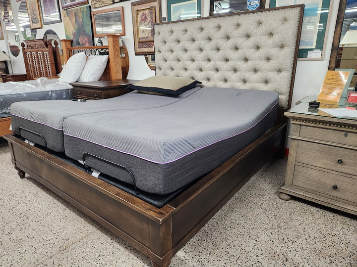 Beige/DK Brown King Bed Set