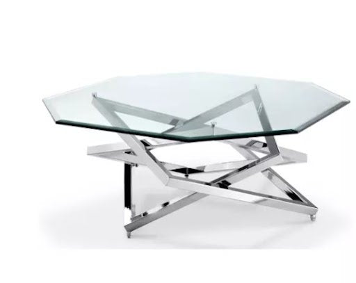 42x17" Glass Top Coffee Table