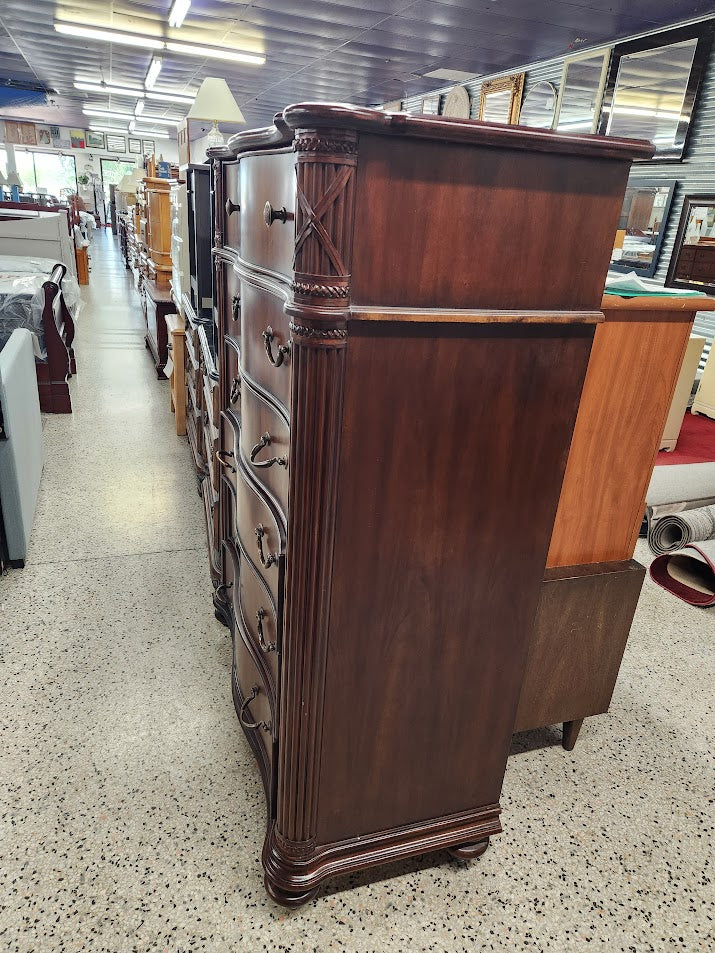 Mohagany Wood 6 Drawer High Chest
