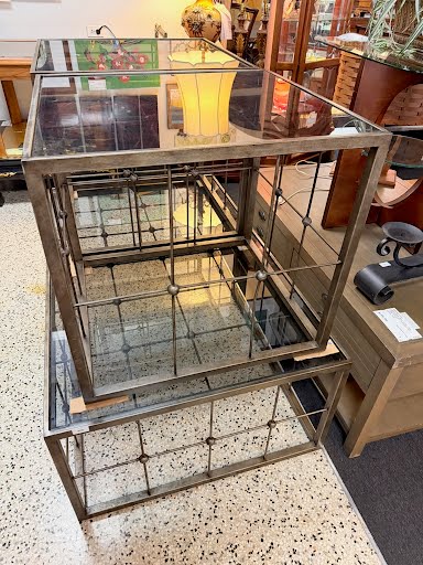 Glass And Metal End Tables