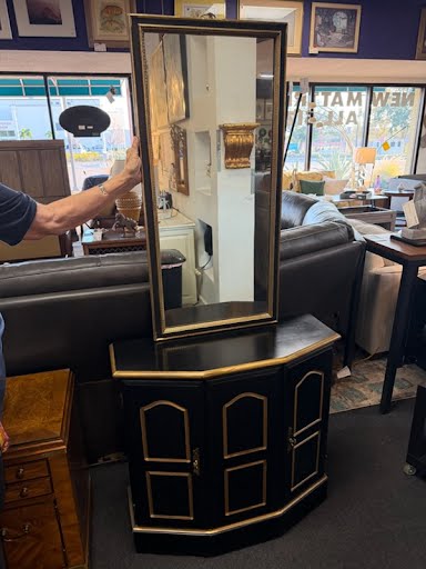 Black And Gold Half Moon Cabinet